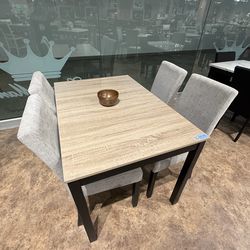 5PC Gray Dining Table Set