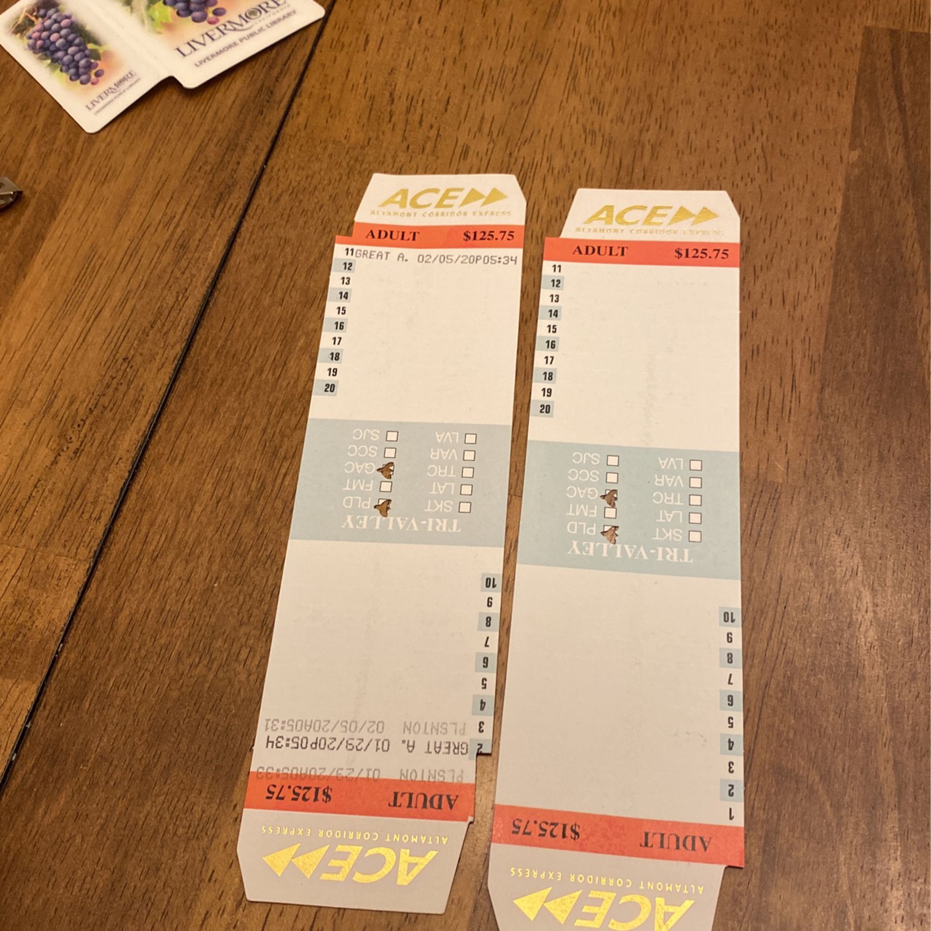 ACE Train Tickets 