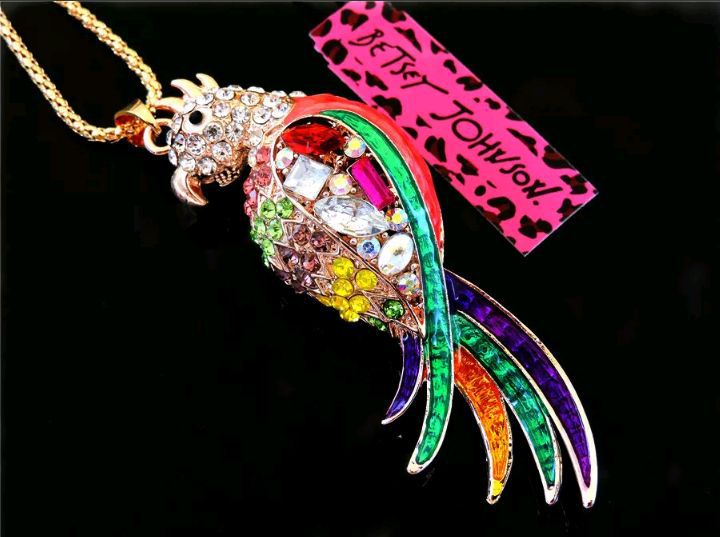 Betsey Johnson Lovely Parrot Pendants chain Sweater chain necklace