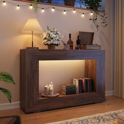 Farmhouse Console Table, 47" Rustic Wood Entryway Sofa Table with Storage