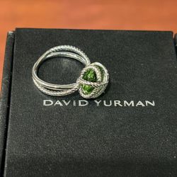 David Yurman Sterling Silver Peridot Knot Ring