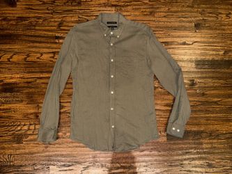 Banana Republic Untucked Fit Button-Up Casual Shirt Olive Green Sz Large