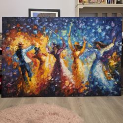 Certified Afremov Painting " Carnival Night Lights" 