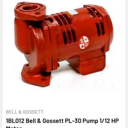1BL012 Bell & Gossett PL-30 Pump 1/12 HP Motor - Price Is Negotiable 