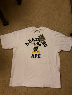 BAPE x Mickey Mouse White Graphic Tee