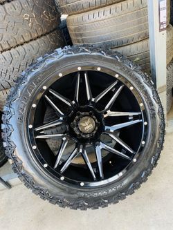 20x12 deep concave new rims and new mud tires for 6 lug Chevy gmc Toyota Nissan
