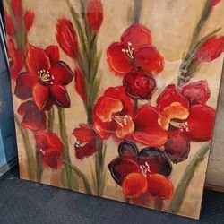 Big Canvas Crimson Blooms Picture 