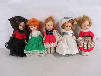 Vogue Ginny Dolls 1950's? Vintage Lot of 5