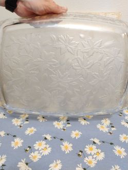 Vintage princess house Fantasia etched glass lasagna/casserole baking dish