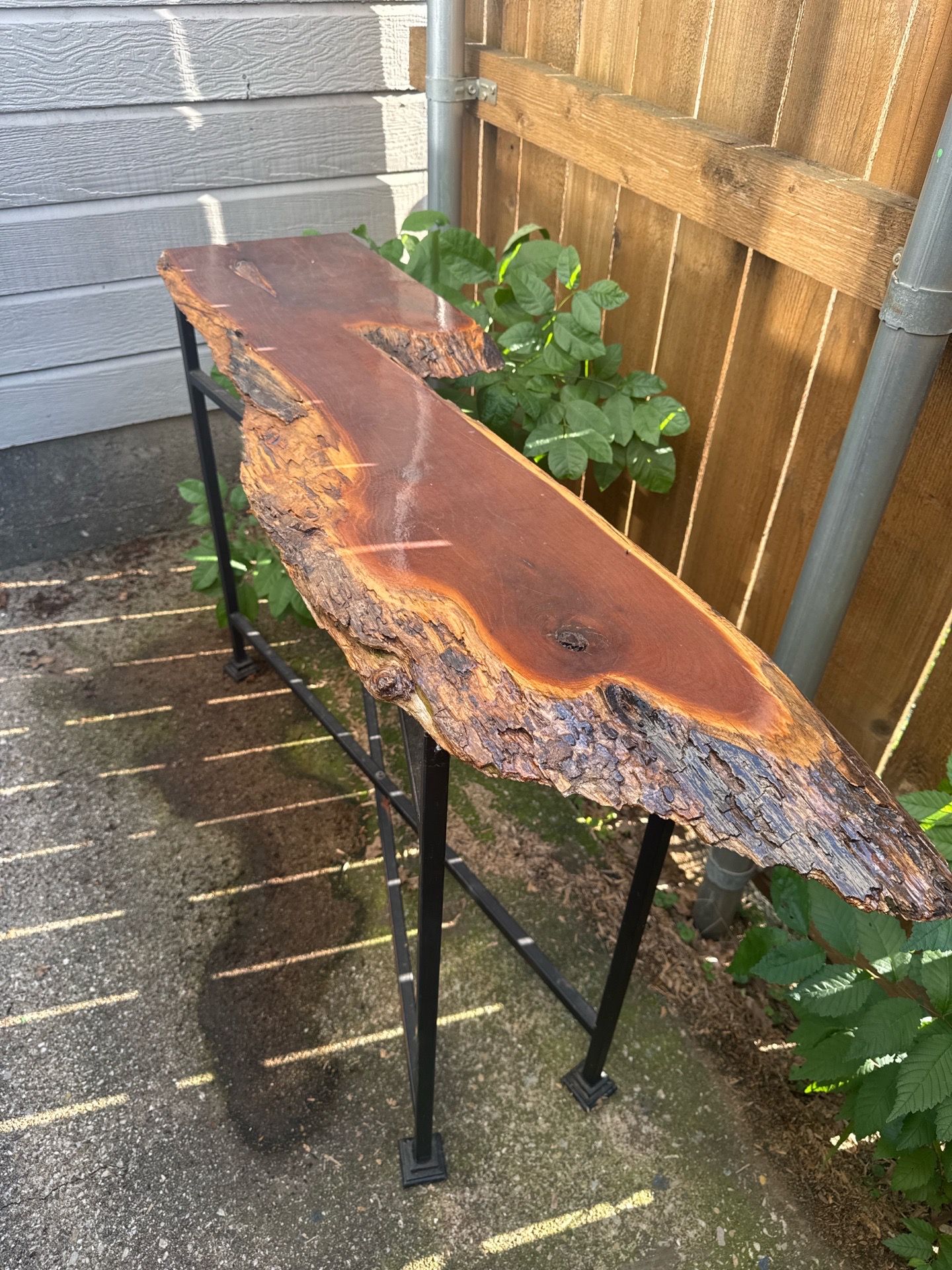 Custom Live Edge Console Table / Entryway Table (High Gloss Finish)