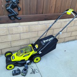 Ryobi 18v 13" Cordless Battery Walk Behind Push Lawn Mower 