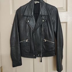 ZARA genuine leather black jacket