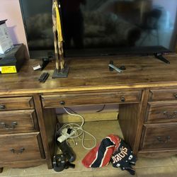 Vintage Wood Desk / TV Stand 