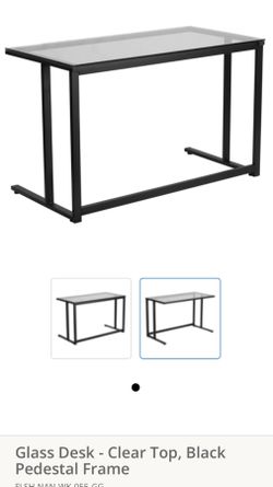 Modern Glass Top Computer Desk / Home Office Desk - Excellent Condition
