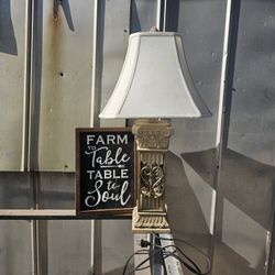 Table Lamp - Carved Stone Or Ceramic Heart Shape Heavy