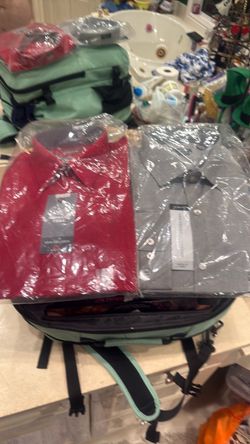Brand New Van Heusen Wrinkle-Free Dress  Shirts Red and Gray