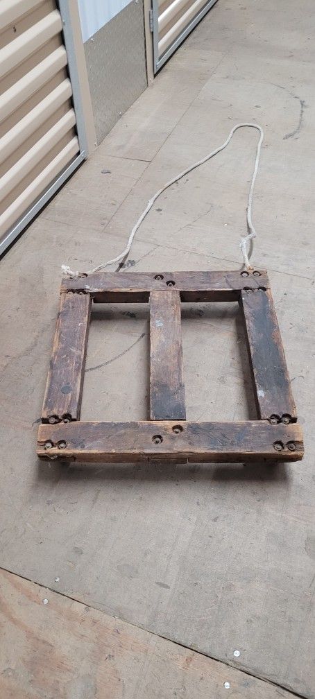 Small Wooden Dolly w/Rope