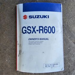 GSX-R600 Owners Manuel 2007