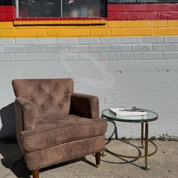 Abbyson Tafton Tufted Club Chair – Antique Brown (Pair)