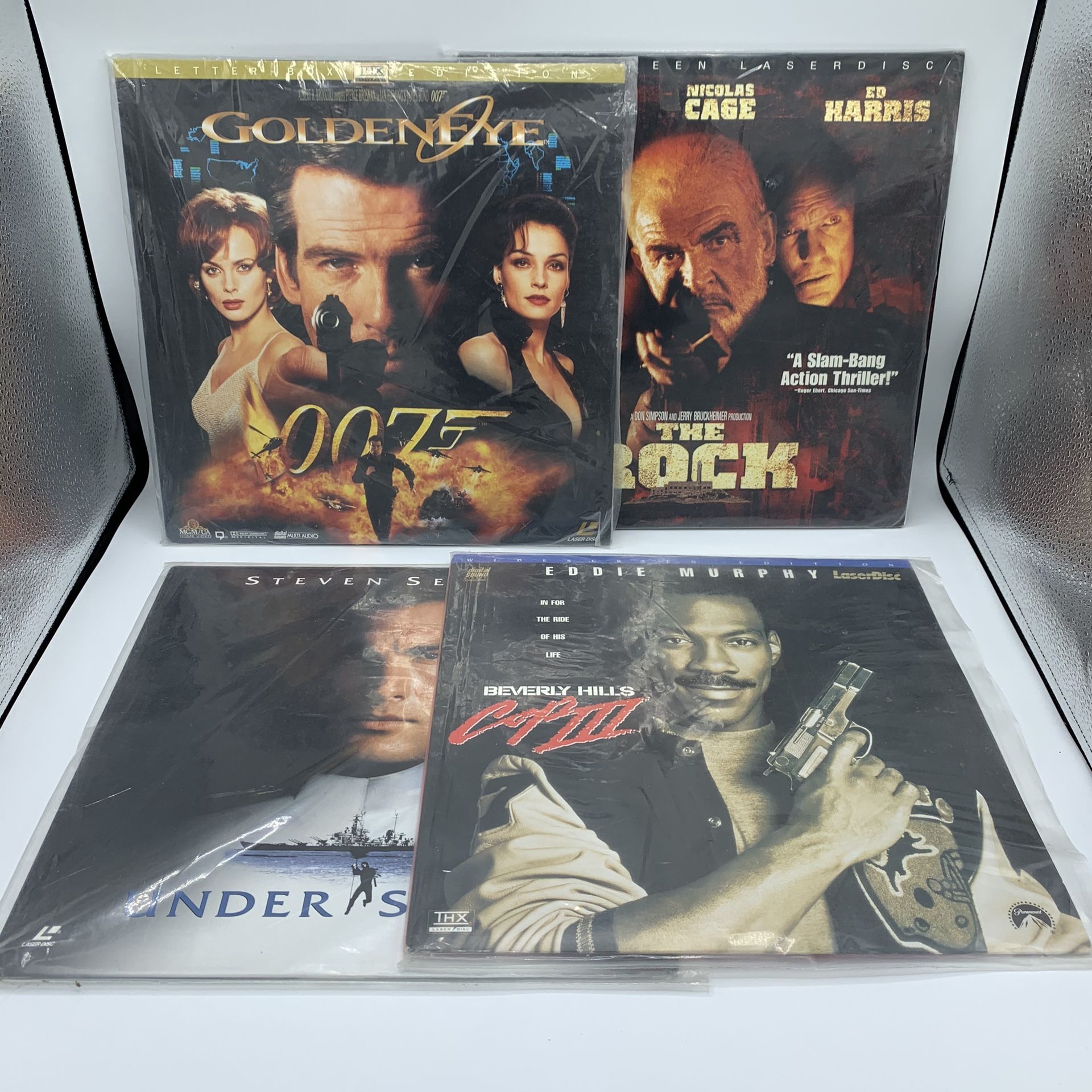 Laserdisc movie lot of 3 - The Rock, Under Siege, Beverly Hills Cop 3