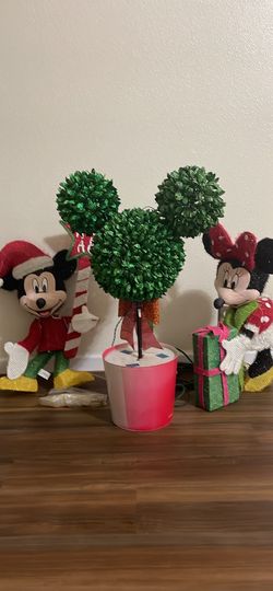 Mickey and Minnie with Mickey Christmas Tree
