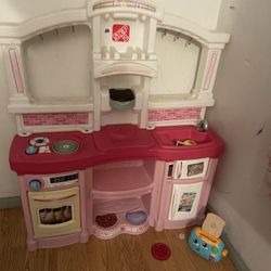 Play Kitchen With Playfood And Pots And Silverware