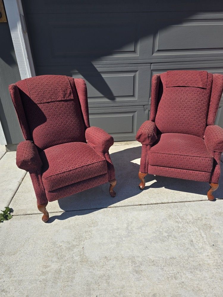 Lay-z Boy Wing Back Recliner Chairs