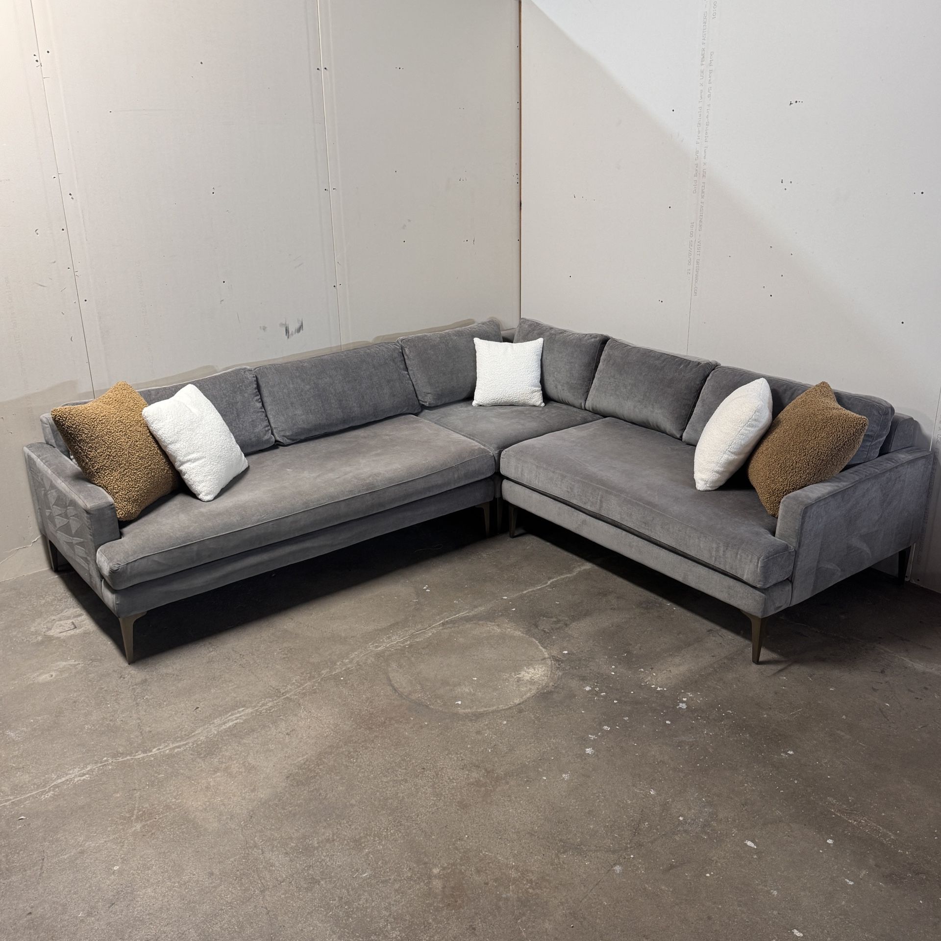 West Elm Andes Sectional Couch Sofa