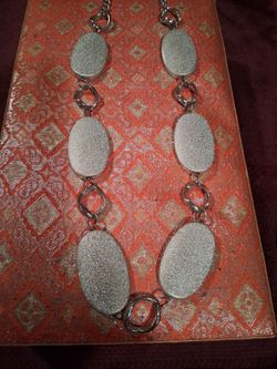 16" bold brushed silver color necklace