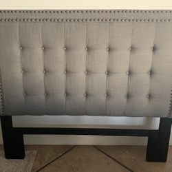 Queen Tufted Headboard with Nailhead Trim