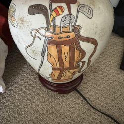 Golf Themed Ceramic Lamp