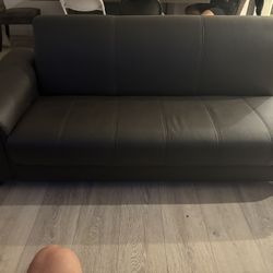 Leather Couch and Foot Rest