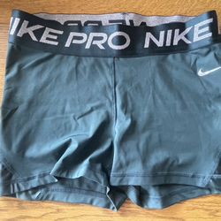 Nike Pros Womens Shorts Size M 3” Inseam Team With Silver