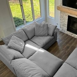 5 Piece Cloud Modular Sectional Couch Sofa Feathered 
