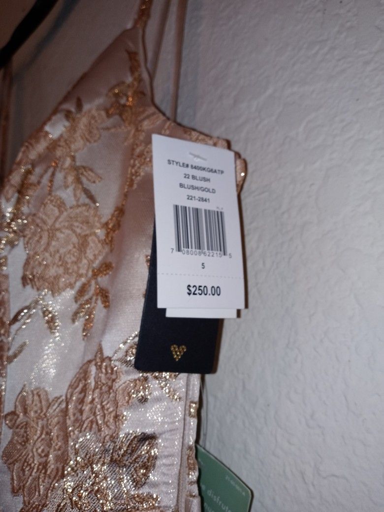 Blush/gold Prom Dress