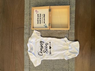 Baby Announcement Keepsake Box + Coming Soon Onesie