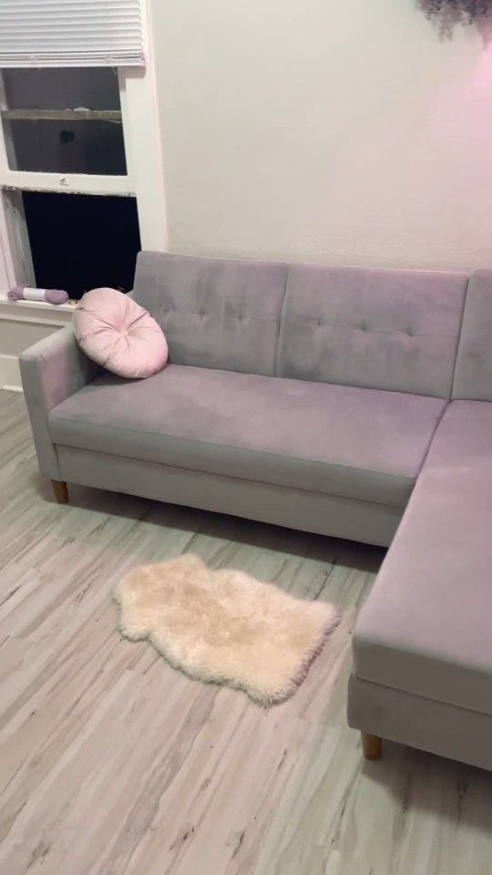 Small Grey Sleeper Sofa Couch with Hidden Storage – Excellent Condition