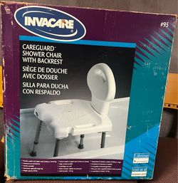 Shower chair with backrest