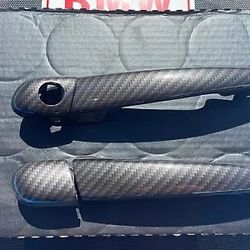 Set Of BMW E46 Exterior Door Handles Coupe/Vert HydroDipped Carbon Fiber