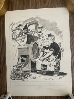 1965 Zee Zellar Original Star-News Cartoon Art