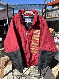 Vintage 90’s San Francisco 49ers Logo 7 NFL Red/Black Bomber Jacket Size XL
