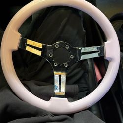 Pink 350mm Grip Royal Steering Wheel 