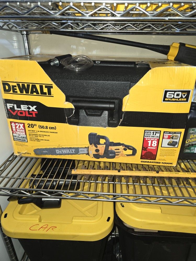 Like new dewalt chainsaw 60v flexvolt large 20 inch - tool and case only And More Items Posted Here