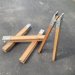 Wooden sawhorses