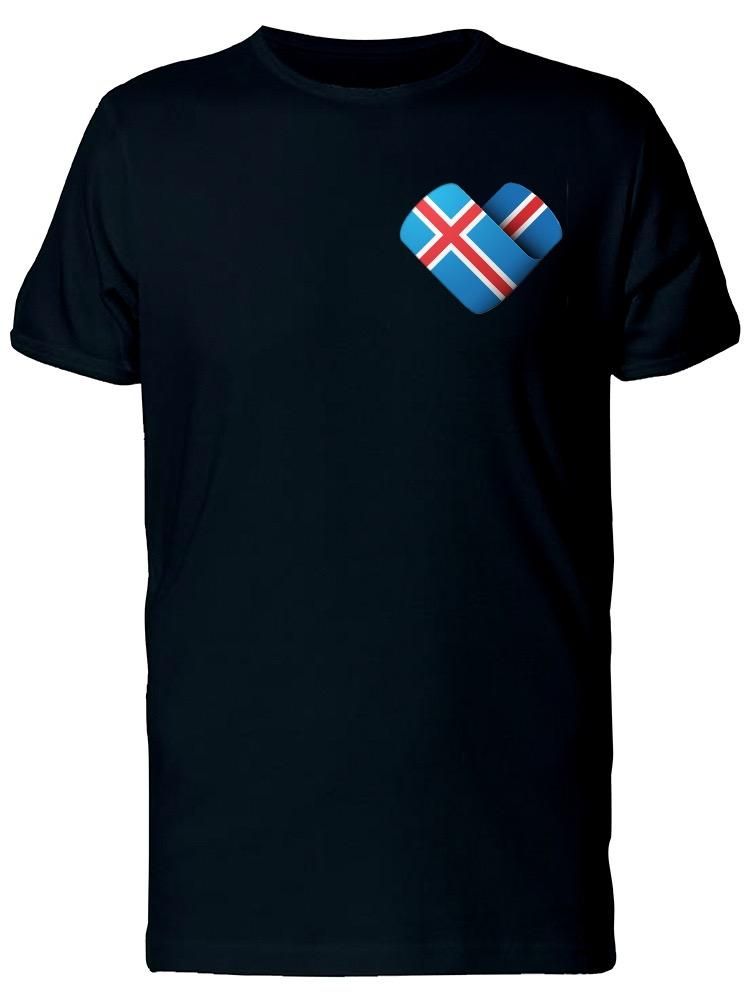 Smartprints I Love Iceland Heart Flag Tee Men's -Image by Shutterstock Black Size 3XL