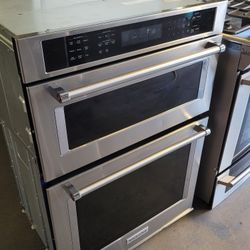 KitchenAid 30" Wide Stainless Steel Microwave Oven Combo Electric 220volt 