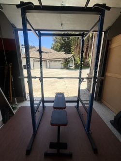 Bench Press Rack + Weights - Slightly Used