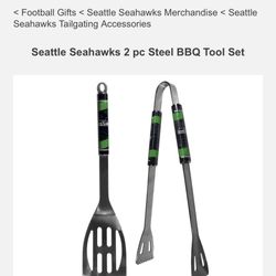 Seattle Seahawks 2 pc Steel BBQ Set