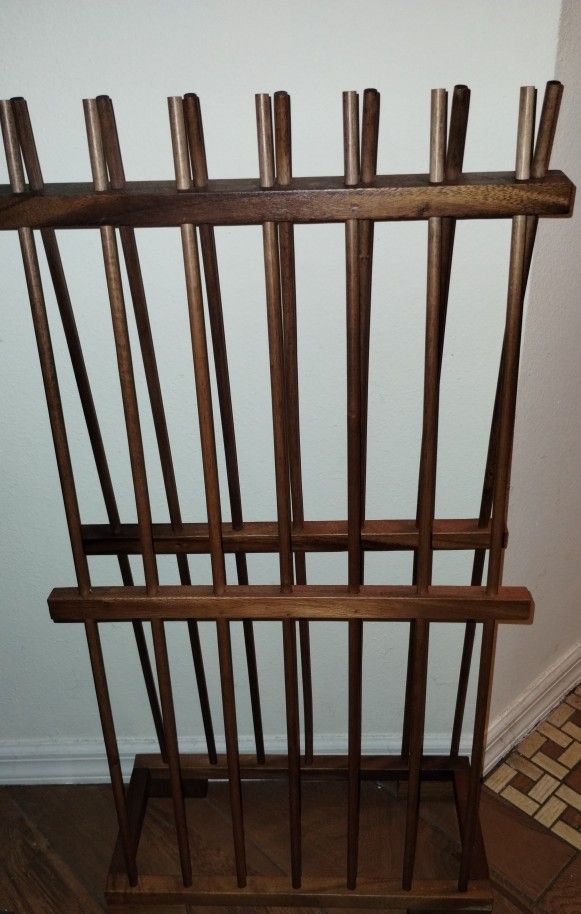 Antique vinyl wooden record holder