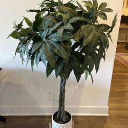 Braided Money Tree 4 ft ARTIFICIAL plant and planter stand